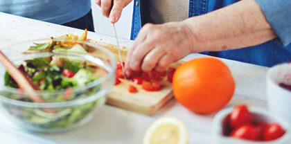 Senior individuals practising healthy eating